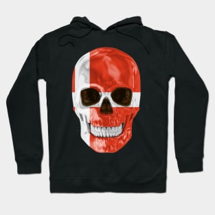 Denmark Flag Skull - Gift for Danish With Roots From Denmark Hoodie